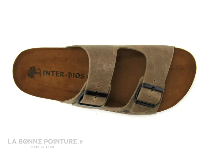 Achat chaussures Inter-bios Homme Mule Sabot et Tong, vente Inter Bios 9560 pardo - Mule reglable Homme cuir beige