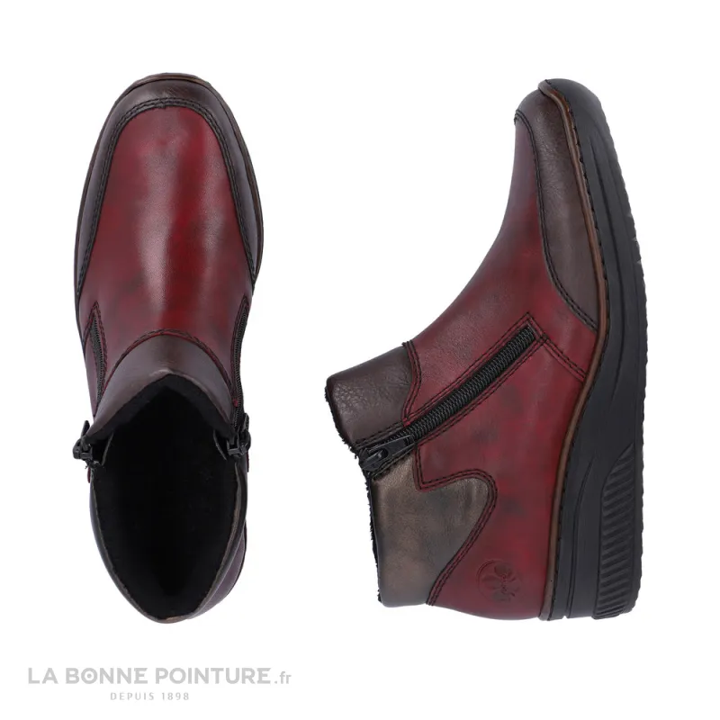 Achat chaussures Rieker Femme Boots, vente Rieker 48754-35 - Vino antic - Boots Femme bordeaux
