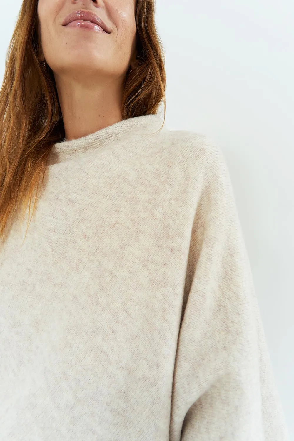 ALAMO - Poncho ivoire en tricot