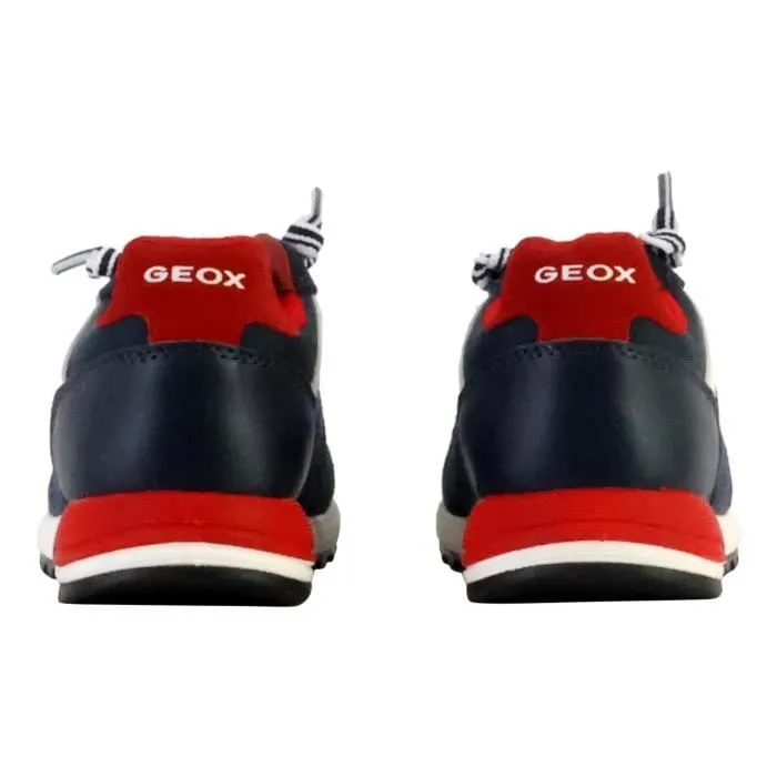 Basket Cuir Junior Geox Alben - Marine/Avio