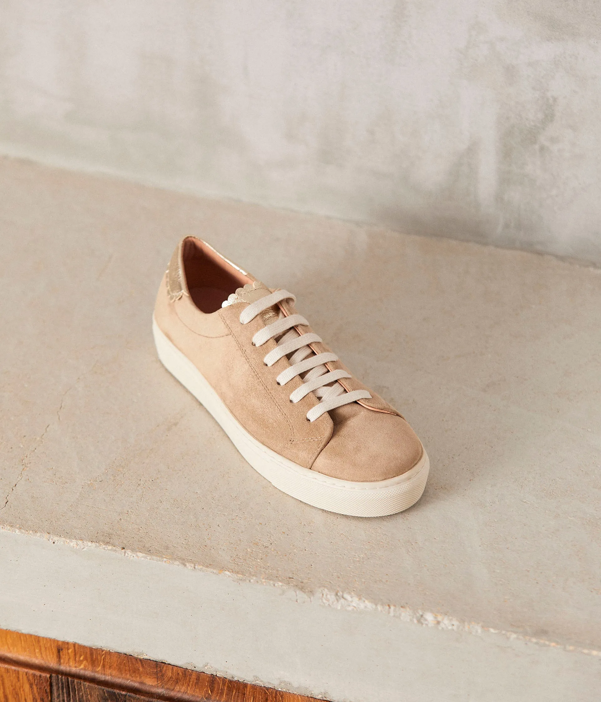 Baskets velours beige Suzanne