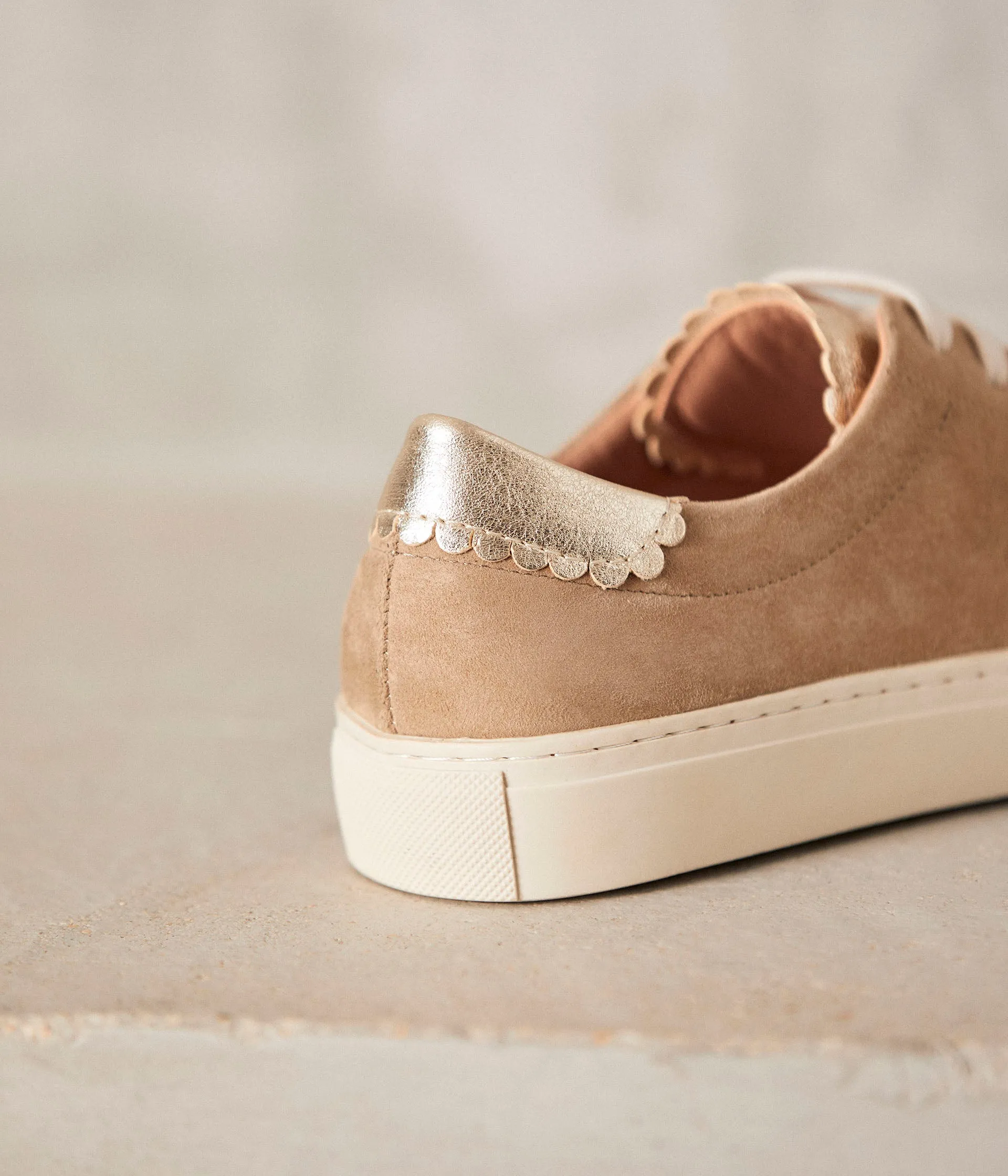Baskets velours beige Suzanne