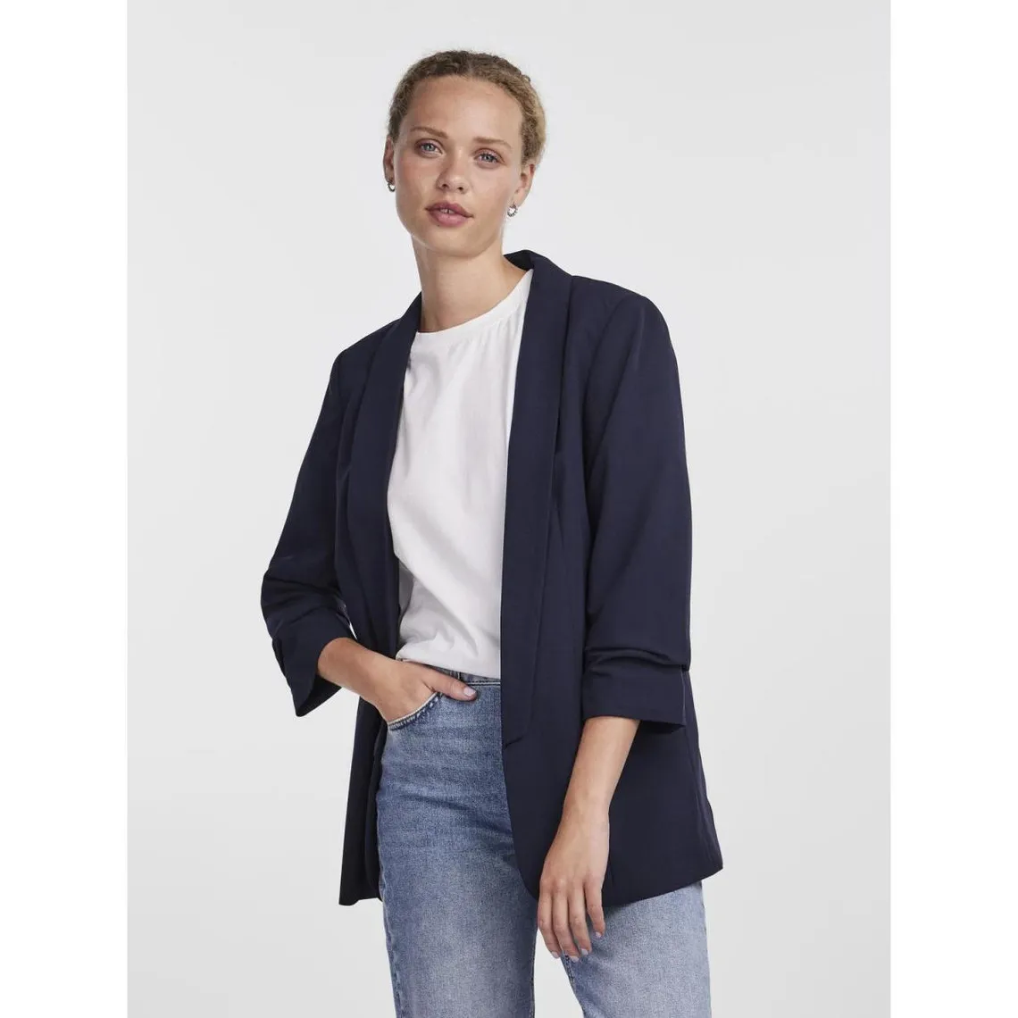 Blazer classique regular fit col à revers bleu Kara | 3 Suisses