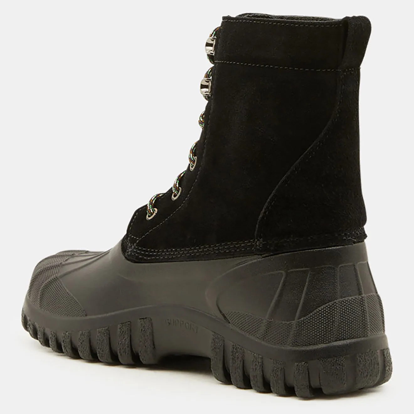 Boots en Velours de Cuir Anatra noires