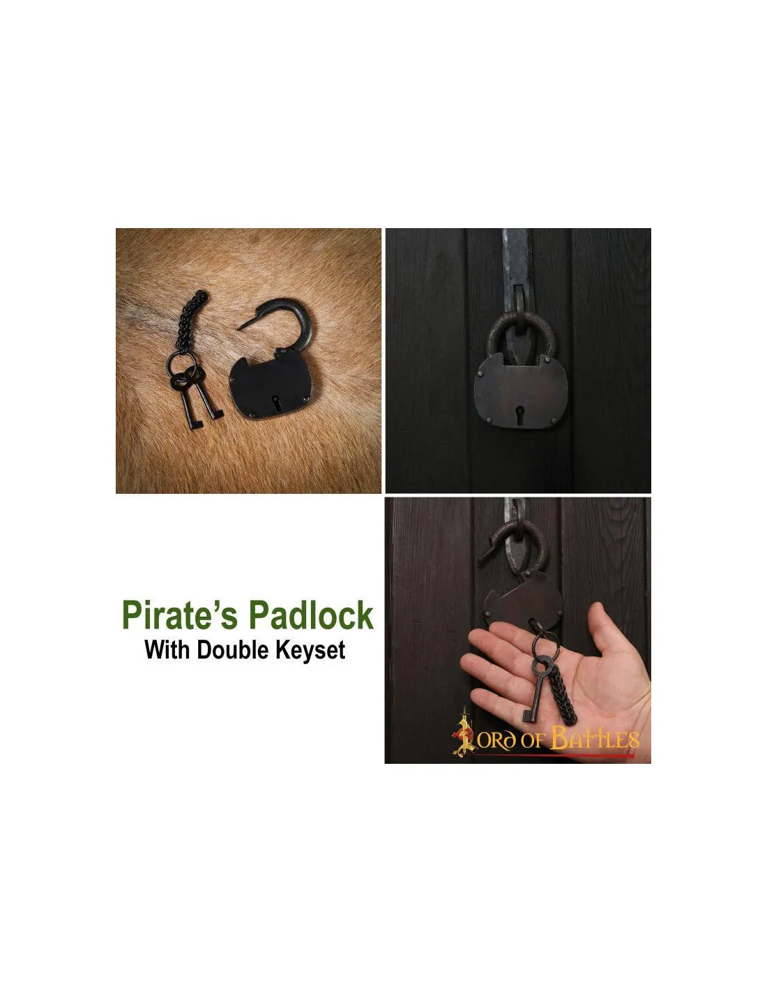 Cadenas de coffre de pirate forgé à la main ⚔️ Boutique Épées