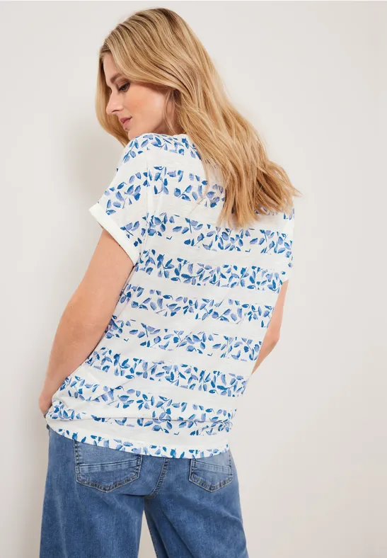 CECIL T-shirt rayé floral 