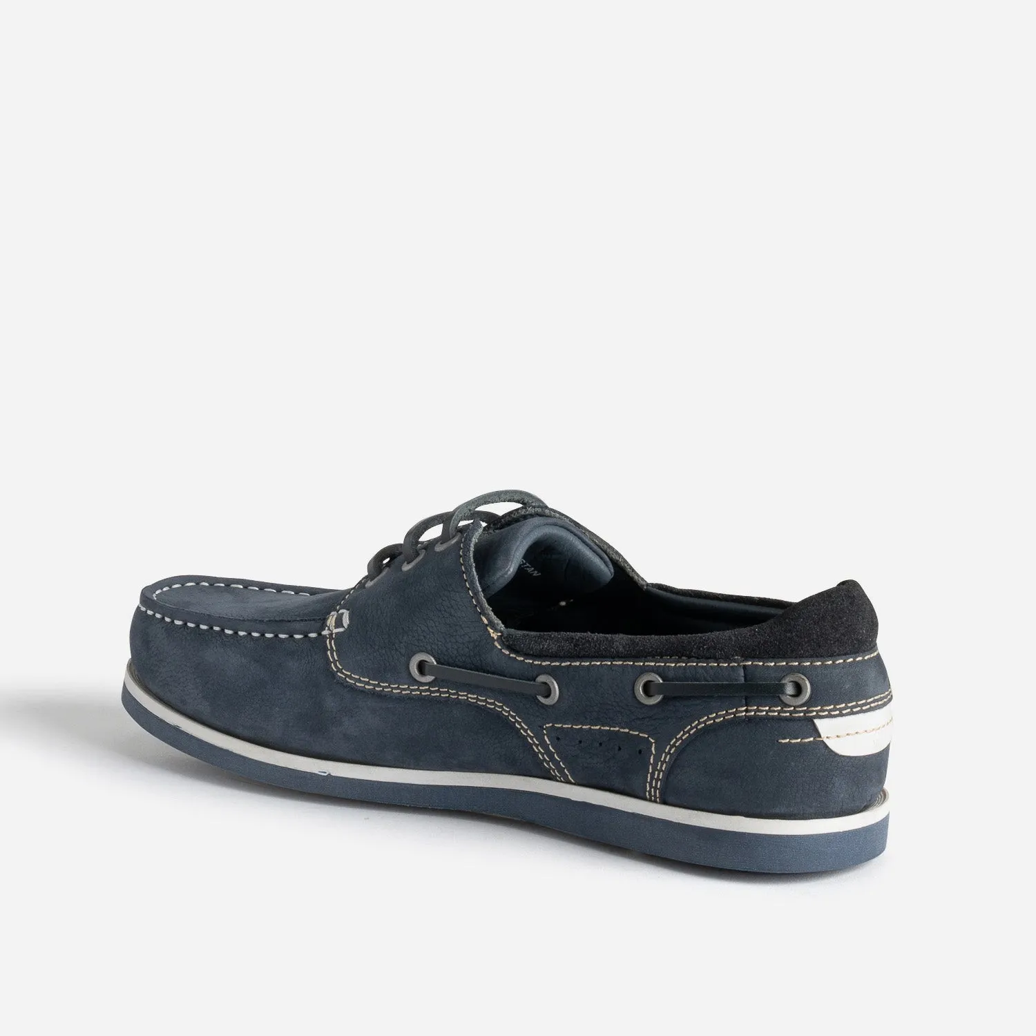 Chaussure-bateau marine cuir nubuck - Chaussures Bateau Homme | ERAM