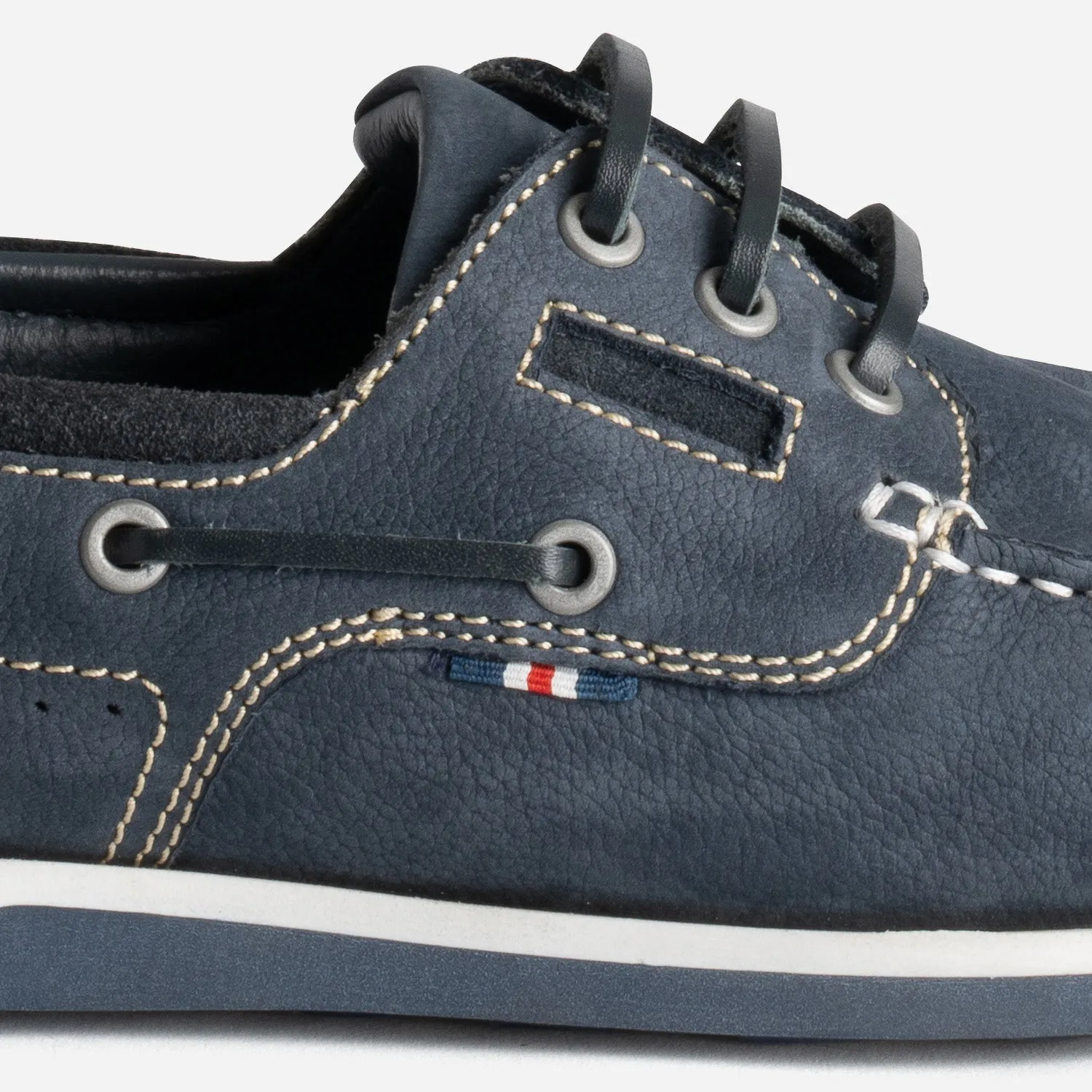 Chaussure-bateau marine cuir nubuck - Chaussures Bateau Homme | ERAM