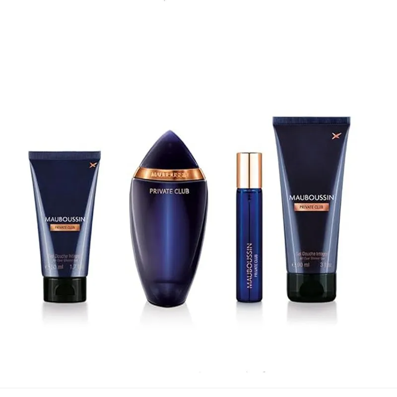 Coffret parfum "private club" 4 pieces edp 100ml + edp 20ml + gel d 