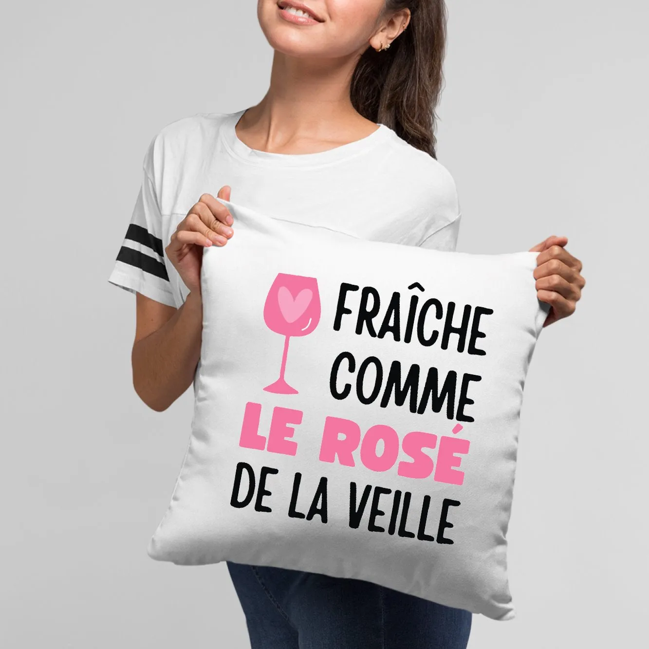 Coussin Fraîche comme le rosé de la veille