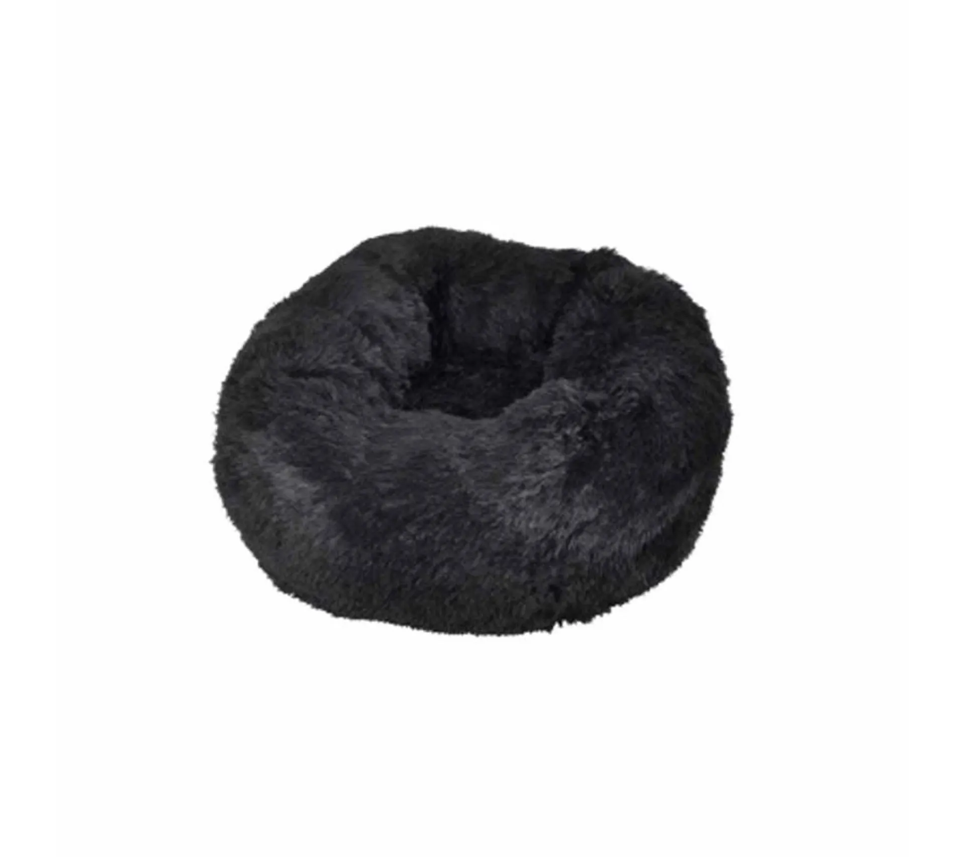 Coussin Rond Pour Chien et Chat "fluffy" 55cm Noir