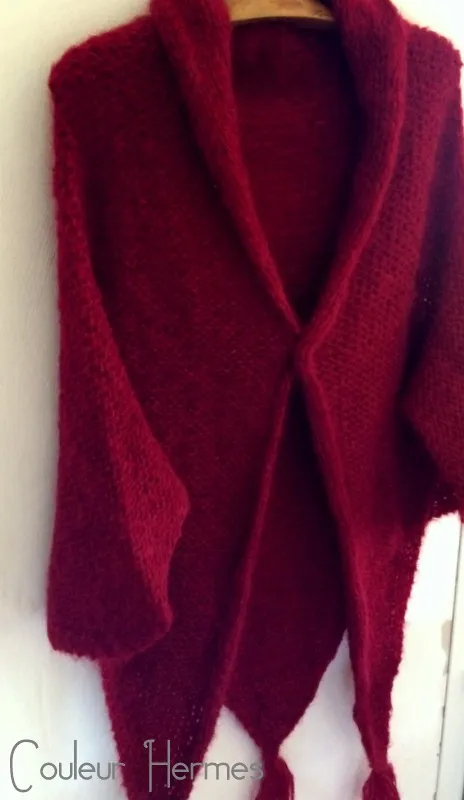 Dispo – Poncho Toundra mohair tricoté à la main