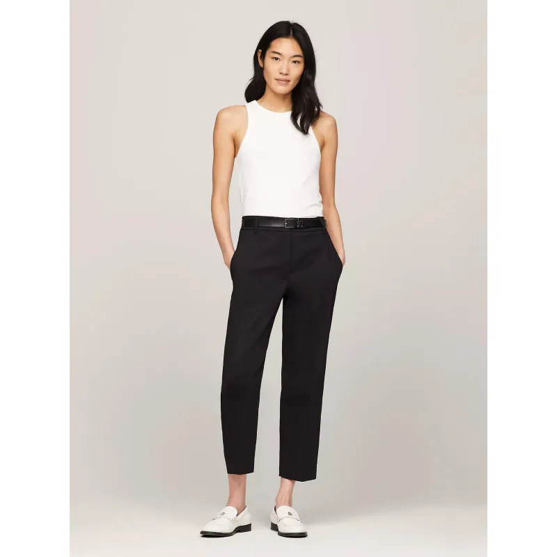 Débardeur slim strié uni blanc femme - Tommy Hilfiger | wimod