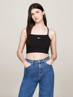 Haut bralette Tommy Badge bretelles dos nageur | Noir | Tommy Hilfiger