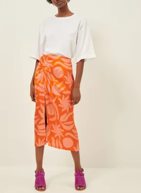 JUPE COURTE IMPRIMéE à FRONCES EN SATIN FLUIDE HAYETTI - SESSUN pour FEMME | Printemps
