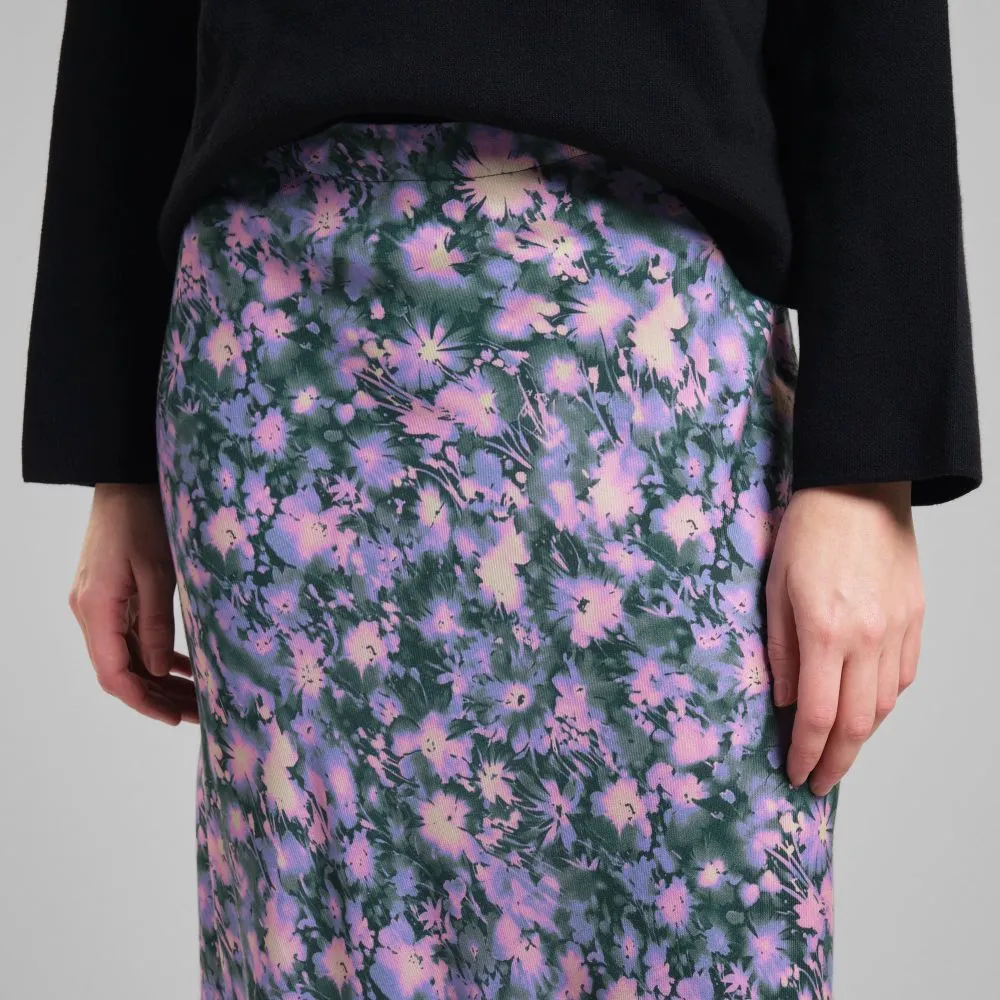 Jupe en lyocell | fleurie "skirt mellby blurred flowers purple" femme