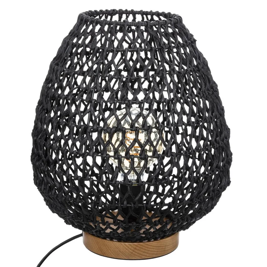 Lampe Métallique + Papier Noir H 35 ETEL | 3 Suisses