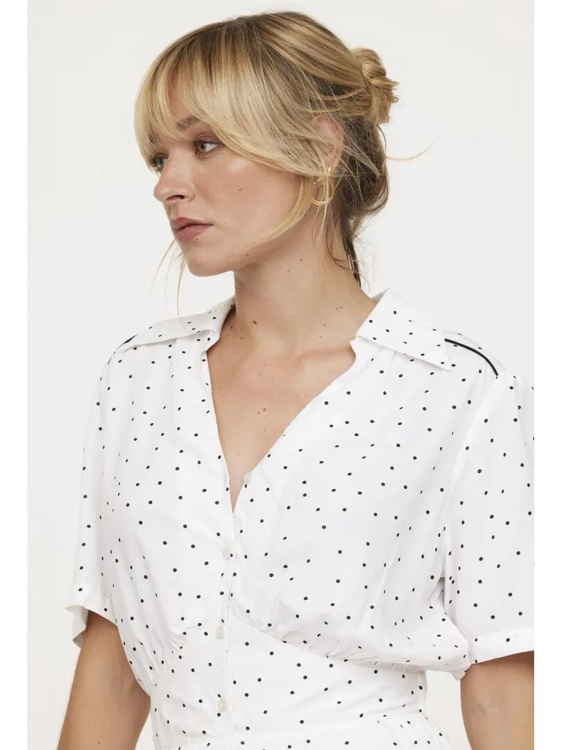 Lee Cooper - Robe manches courtes viscose  LIRA - Blanc