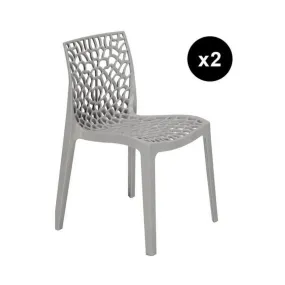 Lot De 2 Chaises Design Grise  GRUYER | 3 Suisses