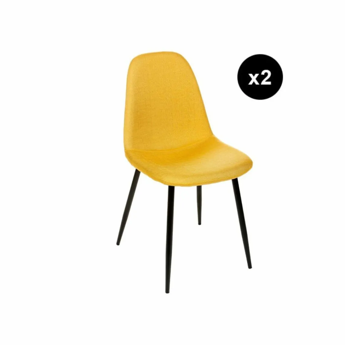 Lot de 2 chaises scandi jaunes | 3 Suisses