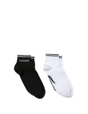Lot de 2 paires de chaussettes Lacoste Ref 53690 258 noir blanc