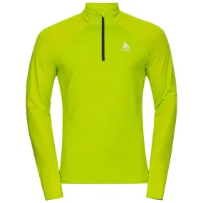 Manches Longues Odlo Men Mid Layer 1/2 Zip Essential Ceramiwarm Lime Green
