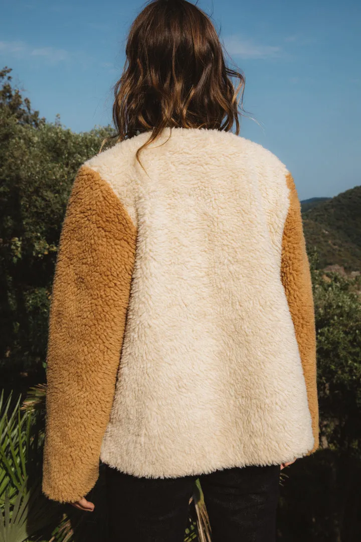 Manteau Dorène beige et camel