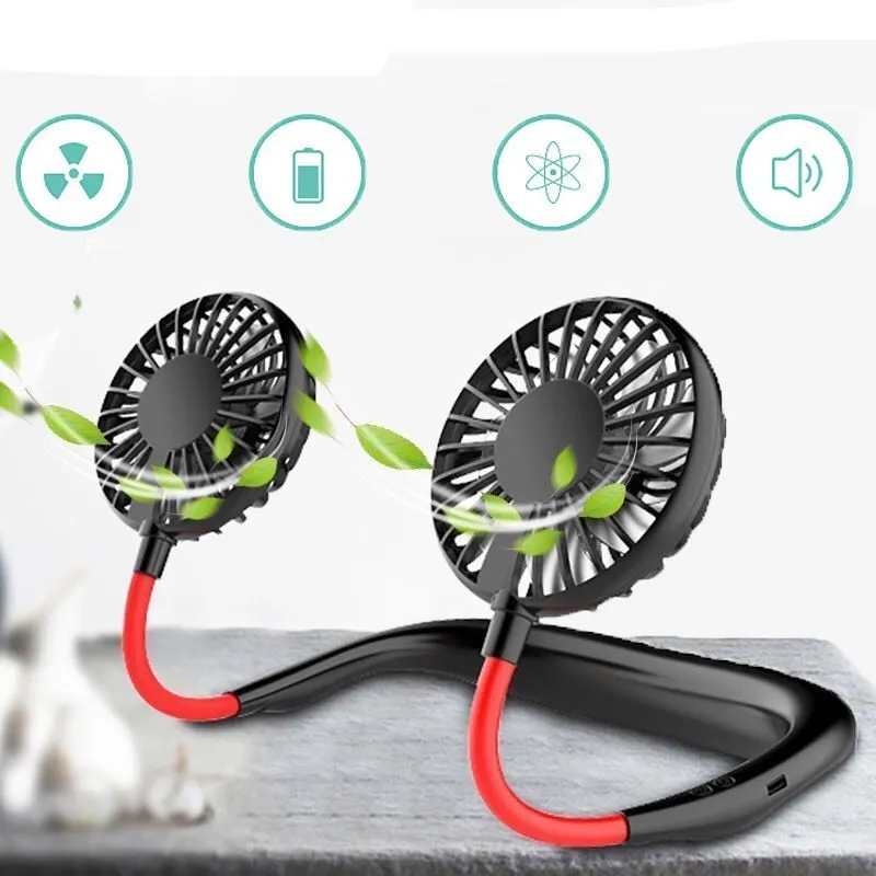 Mini ventilateur portable USB tour de cou rechargeable