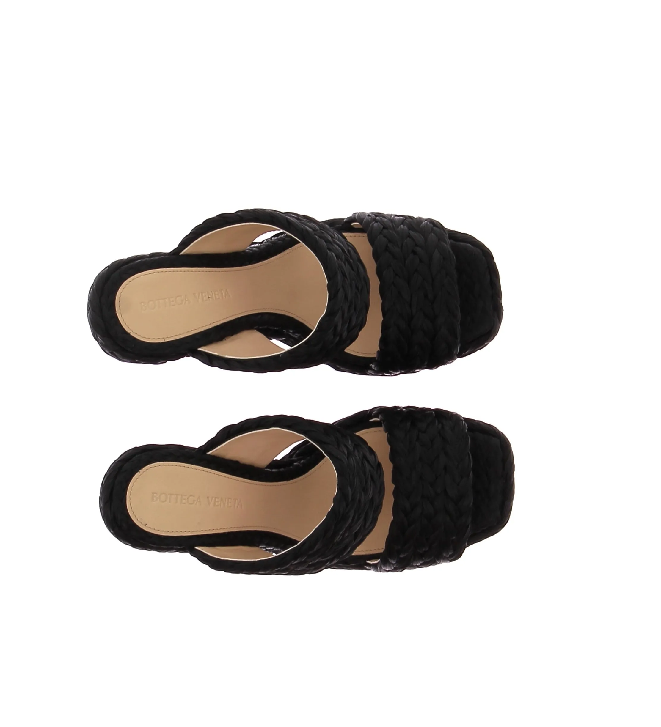 Mules en raphia noir Canalazzo
