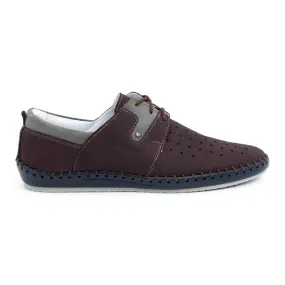 Olivier Chaussures d'été cuir homme 744LMA bordeaux multicolore