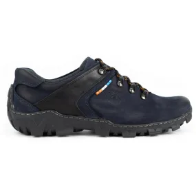 Olivier Chaussures trekking cuir homme 214GT bleu marine le noir