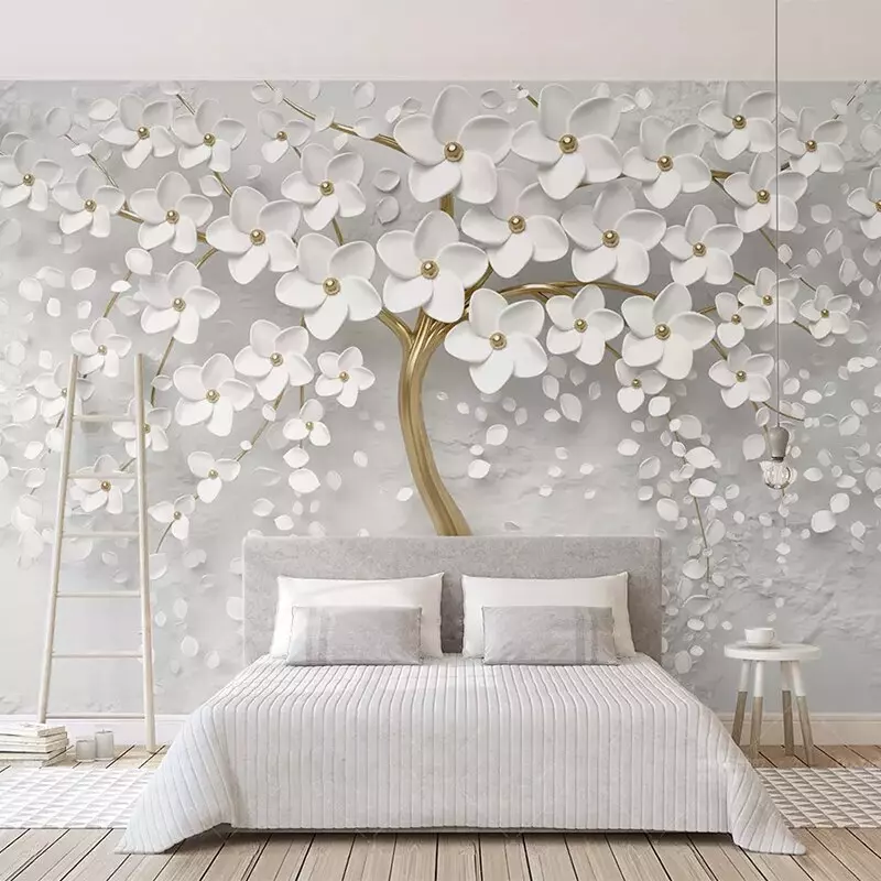 Papier Peint Arbre Fleurs