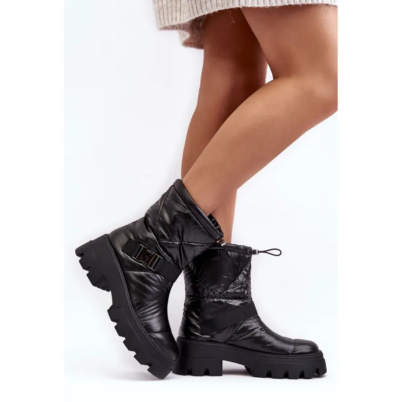 PH2 Bottines femme à semelle massive et talon plat, Noir Werikse le noir