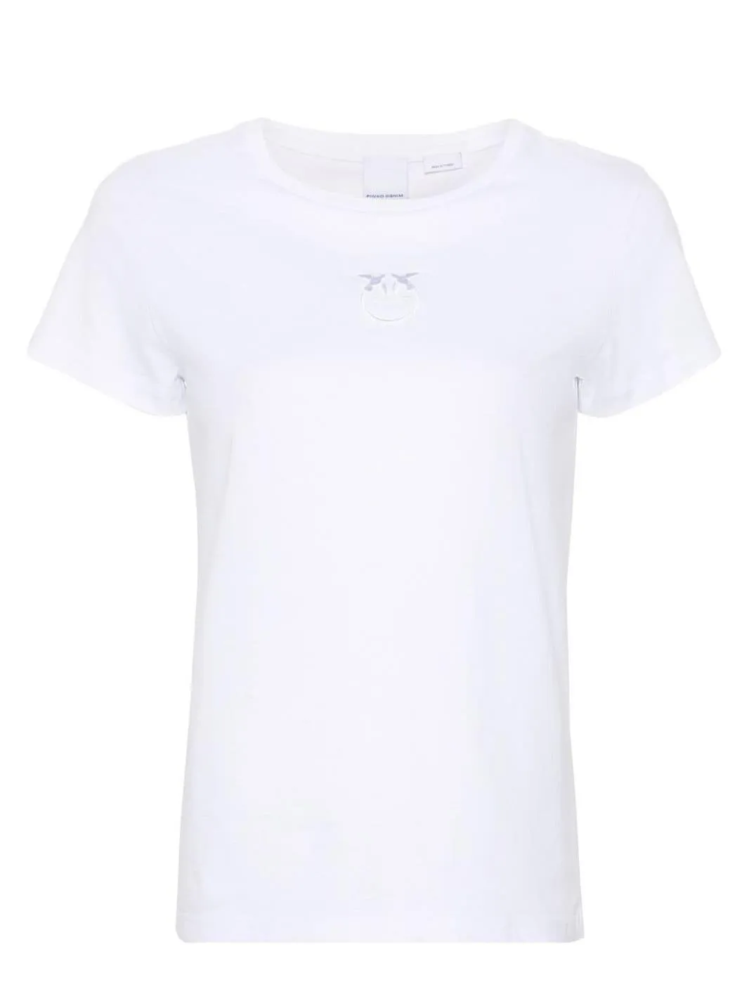 Pinko Bussolotto T-Shirt Broderie Inséparables Blanc Brillant - Achetez À Prix Outlet!