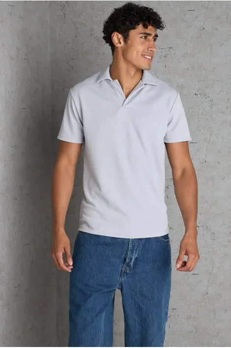 Polo basic gris texturé
