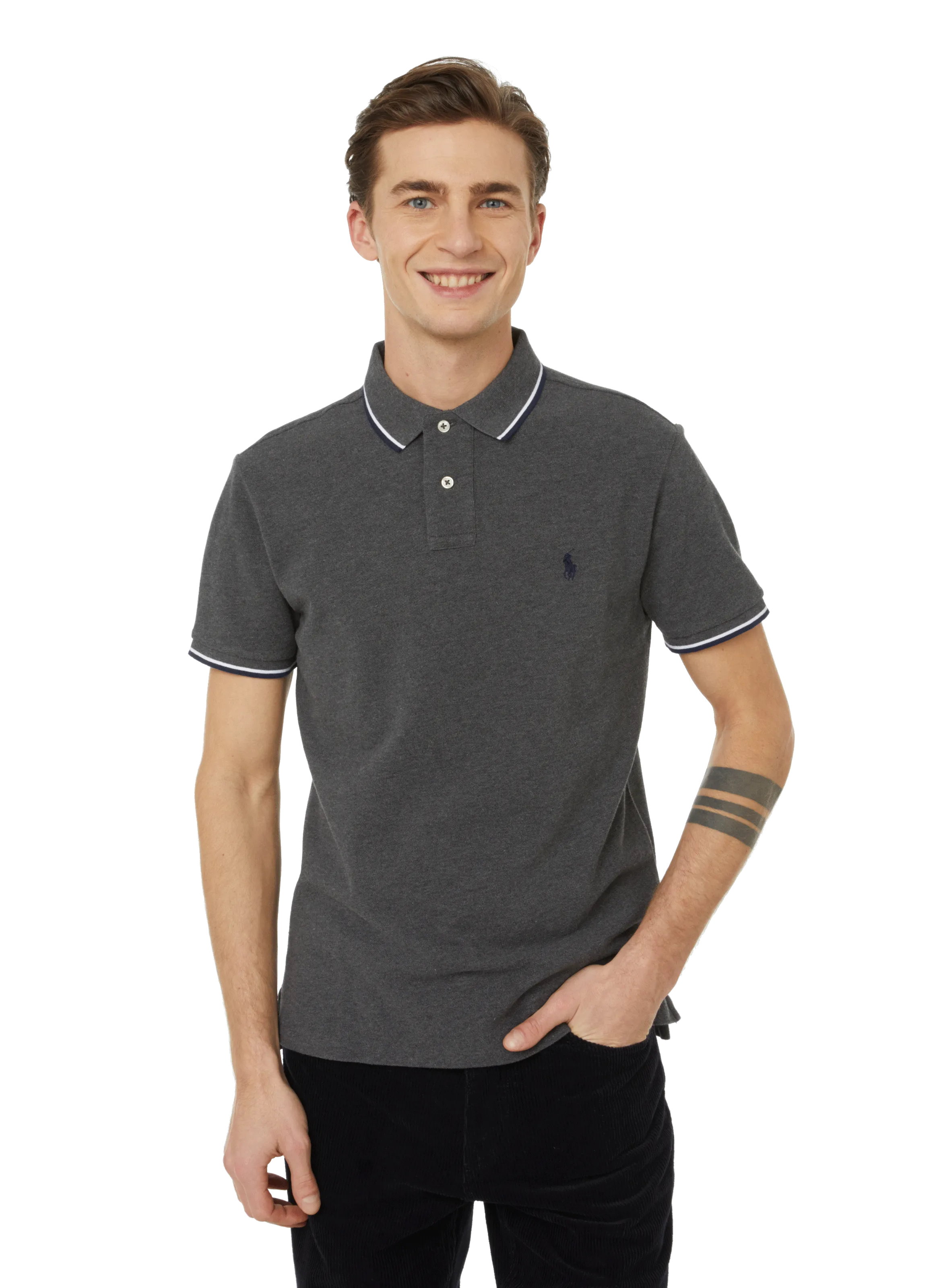 POLO DROIT EN MAILLE PIQUé DE COTON - POLO RALPH LAUREN pour HOMME | Printemps