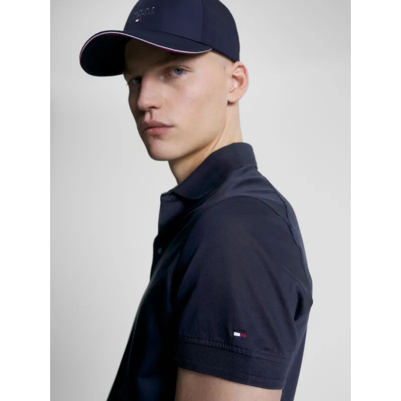 Polo mercerized bleu marine homme - Tommy Hilfiger | wimod