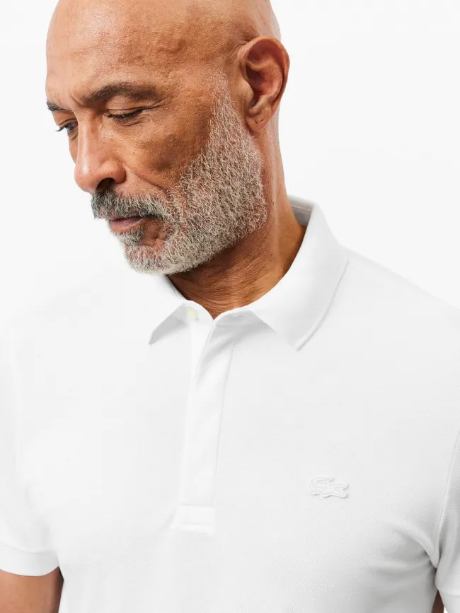 Polo uni regular fit stretch blanc homme - Lacoste | wimod