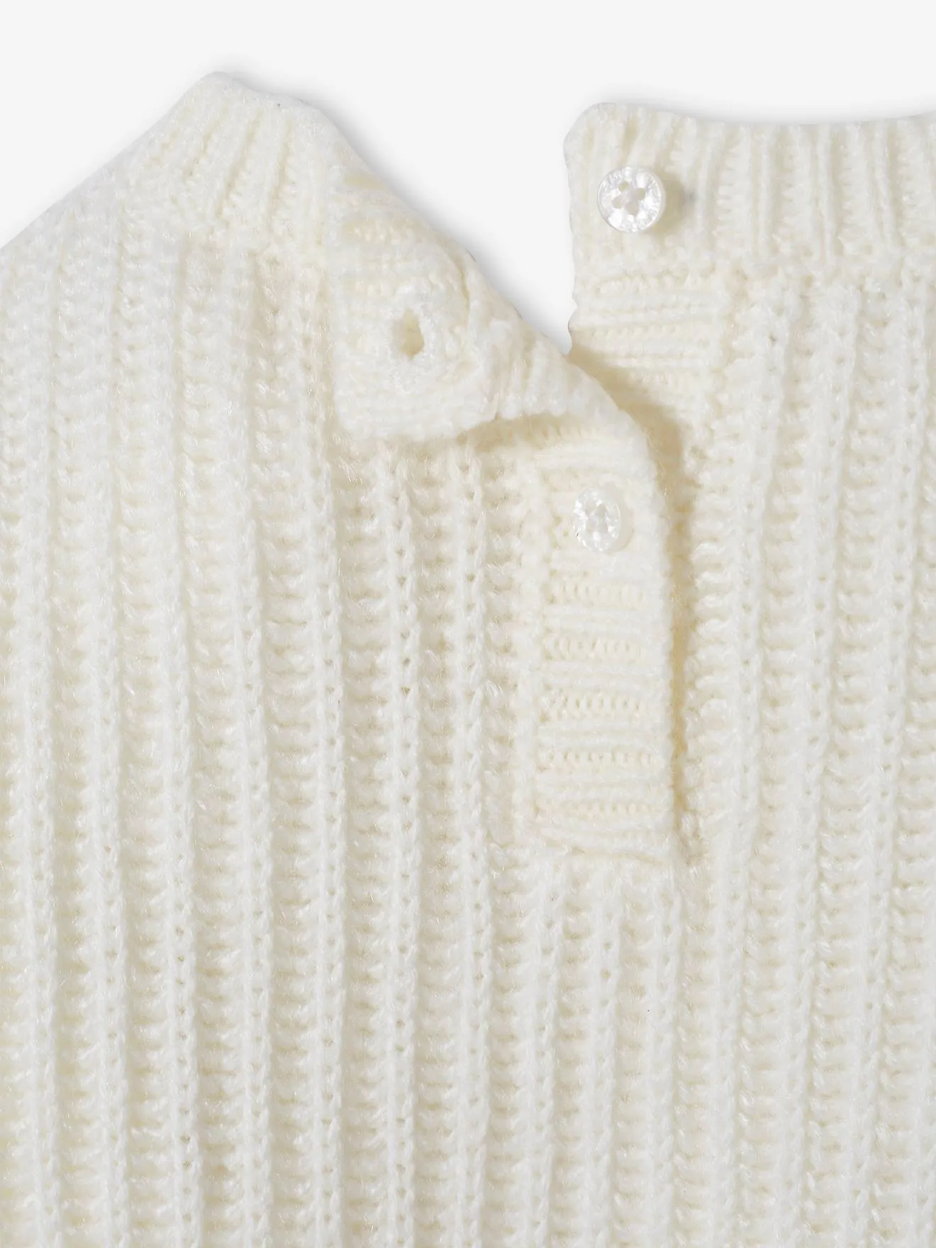 Pull tricot bébé coeur doré ivoire - Vertbaudet