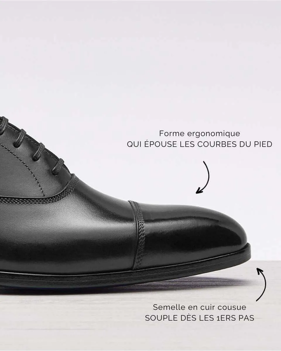 Richelieu homme cuir noir | Chaussures richelieu | In Corio