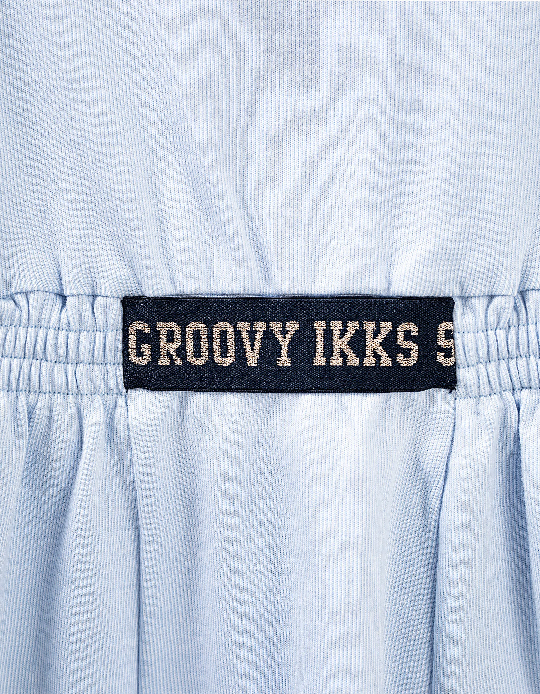 Robe bleu ciel à fines côtes fille