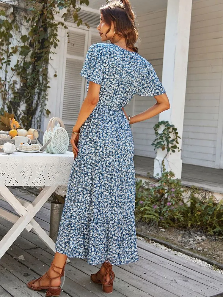 Robe Longue Fleurie Cintrée