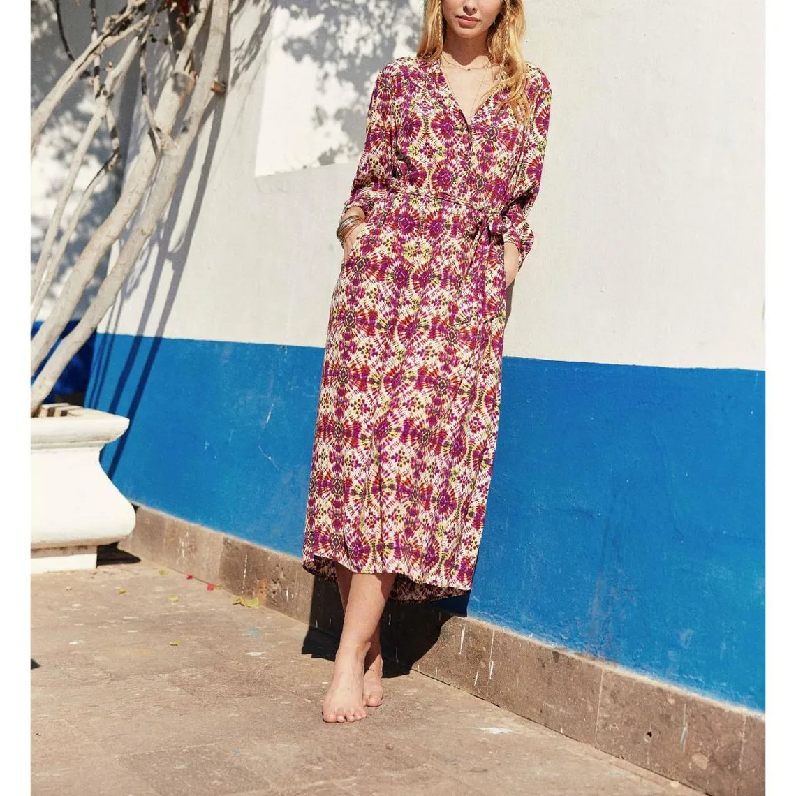 Robe RACHA - Psychedelique rouge en viscose | 3 Suisses