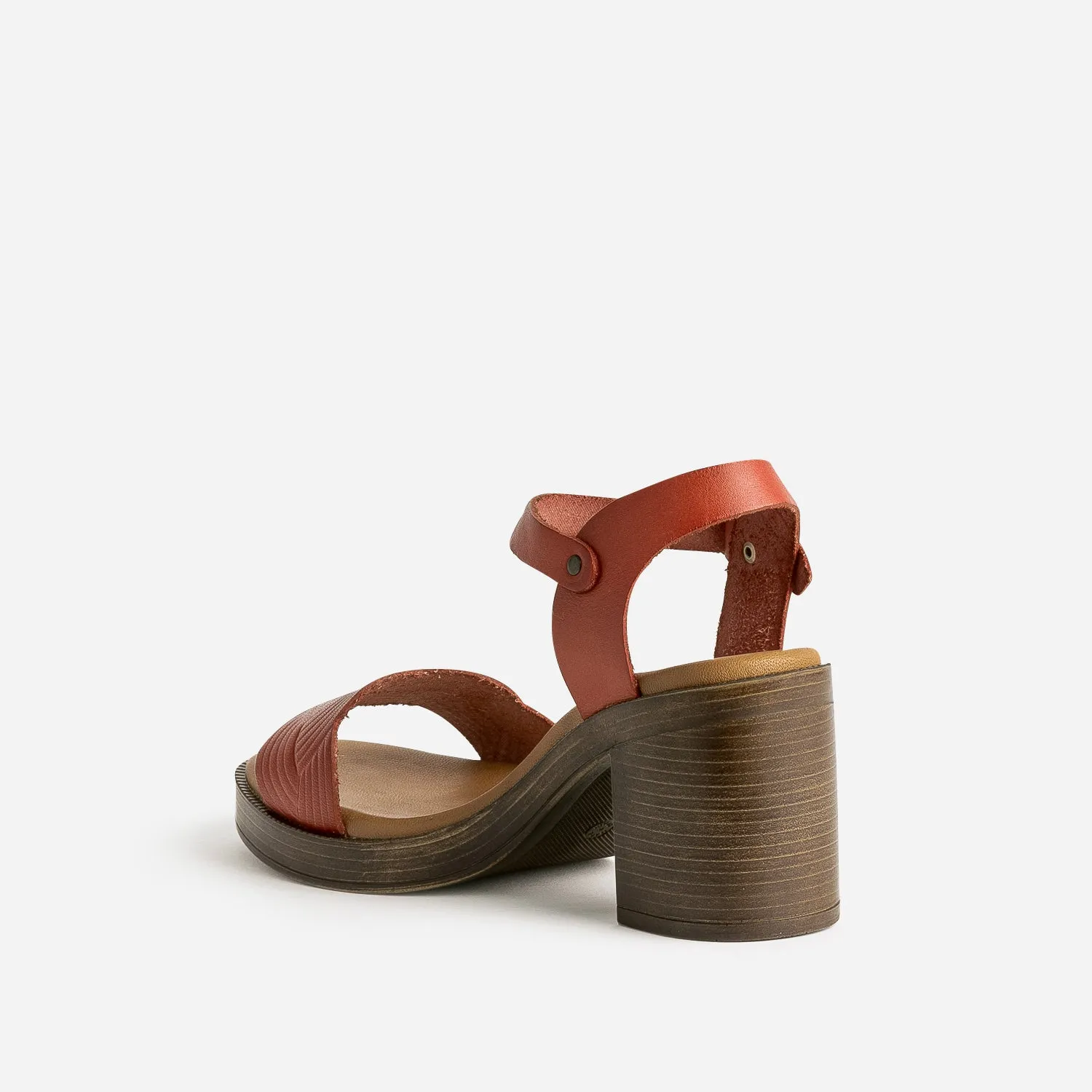 Sandale terracotta en cuir - Eram Femme | ERAM