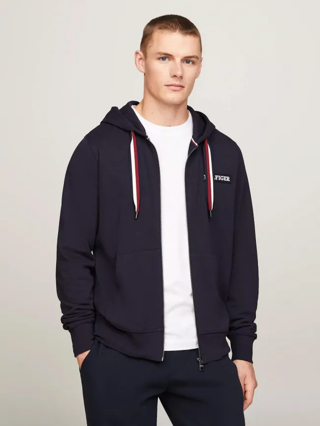 Sweat global stripe bleu marine homme - Tommy Hilfiger | wimod