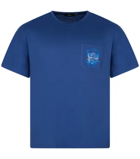 T-shirt avec manches courtes et col rond Maxfort coton bleu
