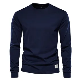 T-Shirt Militaire à Manches Longues Bleu Marine