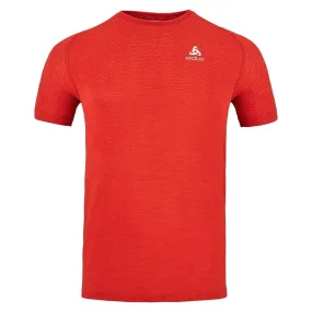 T-shirt Odlo Homme à Col Rond S/S Essential Seamless Firelight Melange