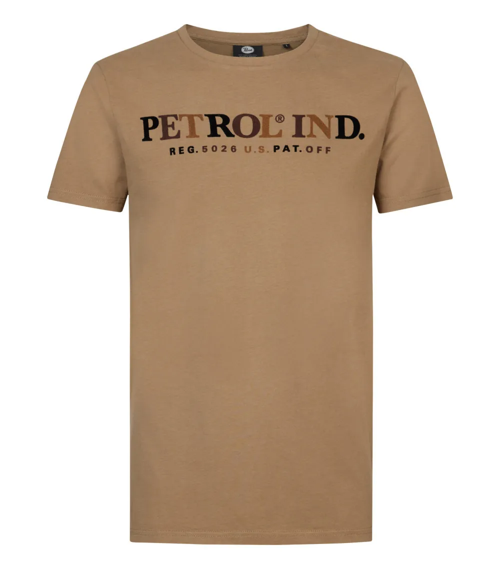 T-shirt Petrol Industries coton avec manches courtes et col rond  taupe