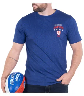 T-shirt Ruckfield coton biologique avec manches courtes et col rond bleu